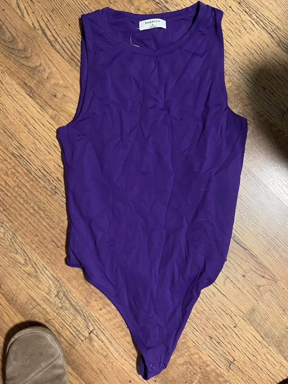 Babaton Purple Sleeveless One-Piece Bodysuit